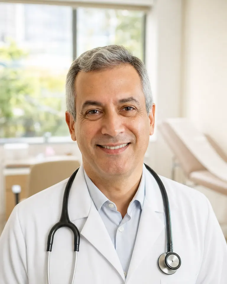 Retrato de um médico sócio de clínica
