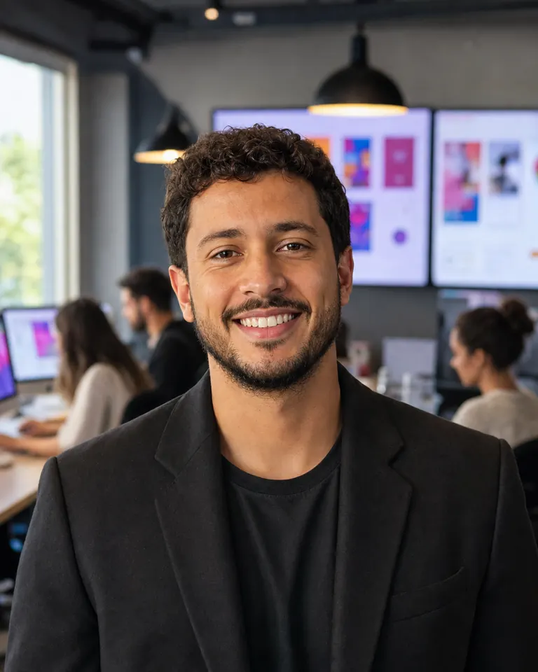 Retrato de um dono de agência de marketing